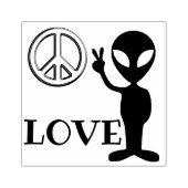 Alien vredesbord - Liefde Rubberstempel (Afrduk)