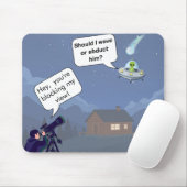 Alien vs Astronoom UFO Humor Muismat (Met muis)