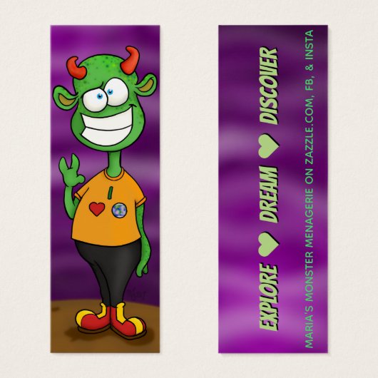 Alien w/quote, gelukskaart mini visitekaartjes (Voorkant /achterkant)