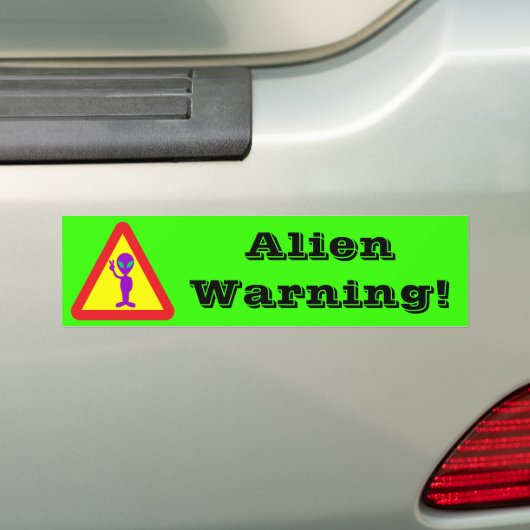Alien Waarschuwing Bumpersticker (Op auto)