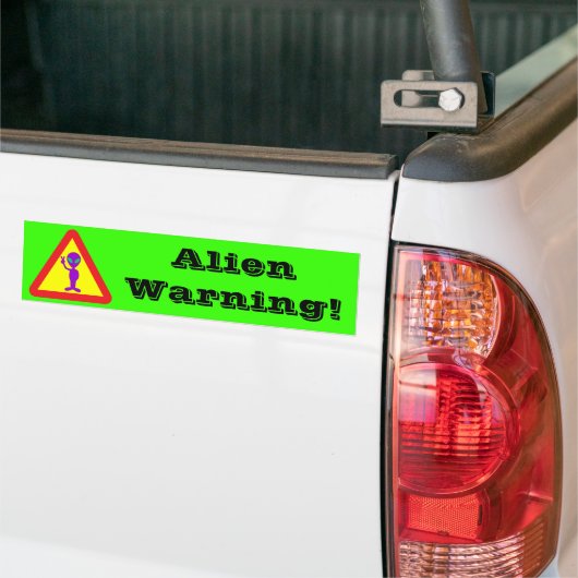 Alien Waarschuwing Bumpersticker (Op Truck)