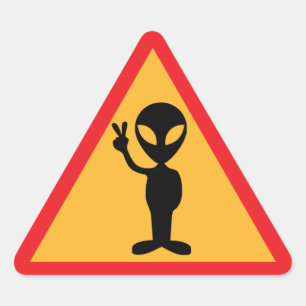Alien Waarschuwing Sticker
