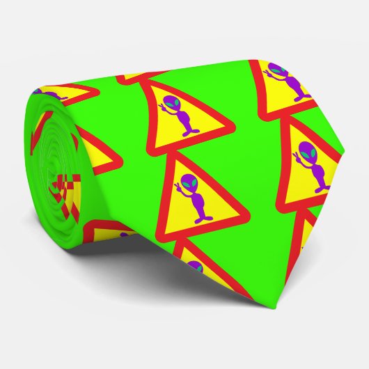 Alien Waarschuwing Stropdas (Opgerold)