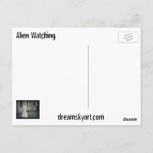 Alien Watching Briefkaart (Achterkant)