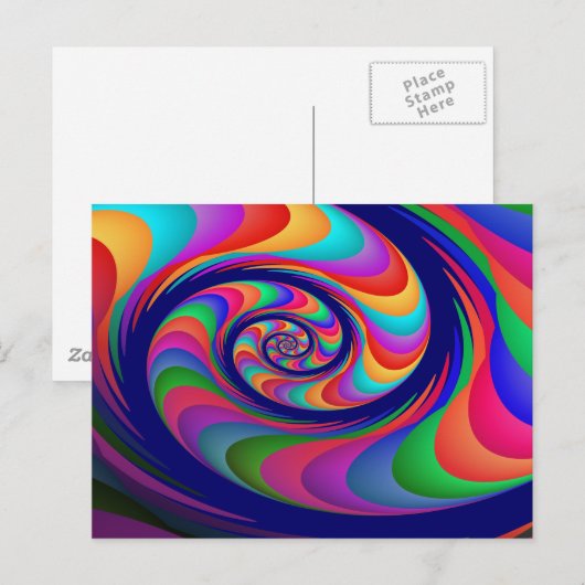 Alien Waves 2 Fine Fractal Art Briefkaart (Voorkant / Achterkant)