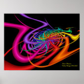Alien Waves Moderne, kleurrijke Abstracte kunst Poster (Voorkant)