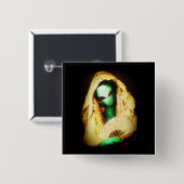 Alien Wearing a Lace Mantilla Vierkante Button 5,1 Cm (Voorkant /achterkant)