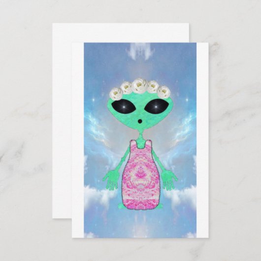 Alien Wedding Invitation Kaart (Voorkant / Achterkant)