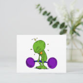 Alien Weight Lifter Briefkaart (Staand voorkant)