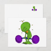 Alien Weight Lifter Briefkaart (Voorkant / Achterkant)