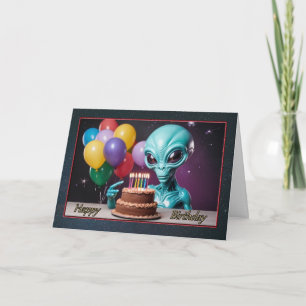 Alien wenst de verjaardag van Boy's Kaart