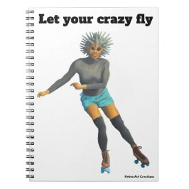 Alien Woman Roller Skater Fantasy Art Notitieboek