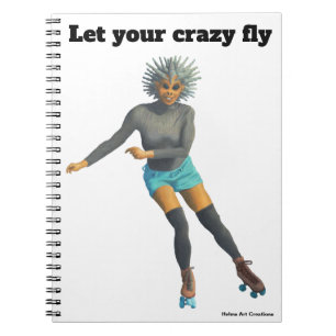 Alien Woman Roller Skater Fantasy Art Notitieboek