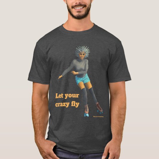 Alien Woman Roller Skater Fantasy Art Shirt (Voorkant)