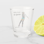 Alien Woman Roller Skater Fantasy Art Shot Glass Shot Glas (Achterkant)