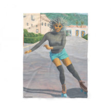 Alien Woman Rolschaatsen Fantasy Art Blanket