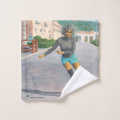 Alien Woman Rolschaatsen Fantasy Art Handdoek Set (Wasdoekje)