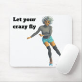 Alien Woman Rolschaatsen Fantasy Art Muismat (Met muis)