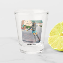 Alien Woman Rolschaatsen Fantasy Art Shot Glass Shot Glas
