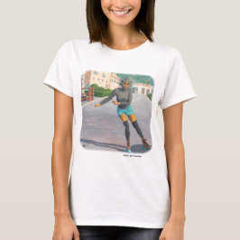 Alien Woman Rolschaatsen Fantasy Art T-shirt
