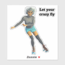 Alien Woman Rolschaatsen Fantasy Custom Sticker