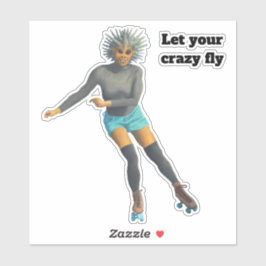 Alien Woman Rolschaatsen Fantasy Custom Sticker