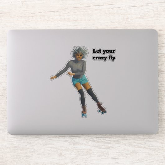 Alien Woman Rolschaatsen Fantasy Custom Sticker (Computer)
