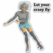 Alien Woman Rolschaatsen Fantasy Custom Sticker (Voorkant)