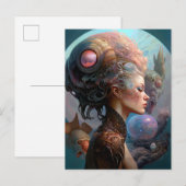 Alien Woman Surreal Science Fiction Art Briefkaart (Voorkant / Achterkant)