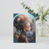 Alien Woman Surreal Science Fiction Art Briefkaart (Staand voorkant)