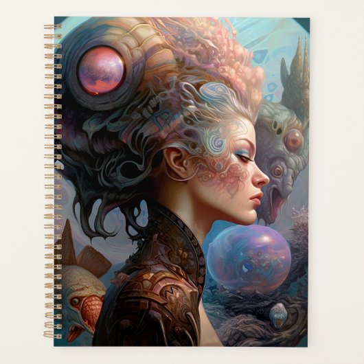 Alien Woman Surreal Science Fiction Art Planner (Voorkant)