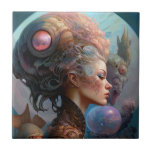 Alien Woman Surreal Science Fiction Art Tegeltje<br><div class="desc">Fantasy art producten van The Lunarium.</div>