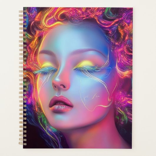Alien Woman with Cosmic Hair  Planner (Voorkant)
