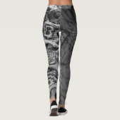 Alien World Fractal Black en White Leggings (Achterkant)
