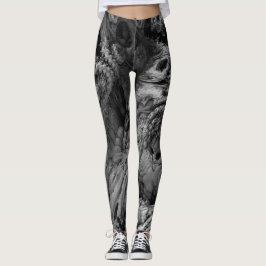 Alien World Fractal Black en White Leggings