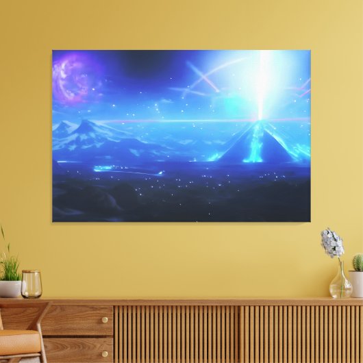 Alien World | Futuristische piramide-stad | Futuri Canvas Afdruk (Insitu (Woonkamer))