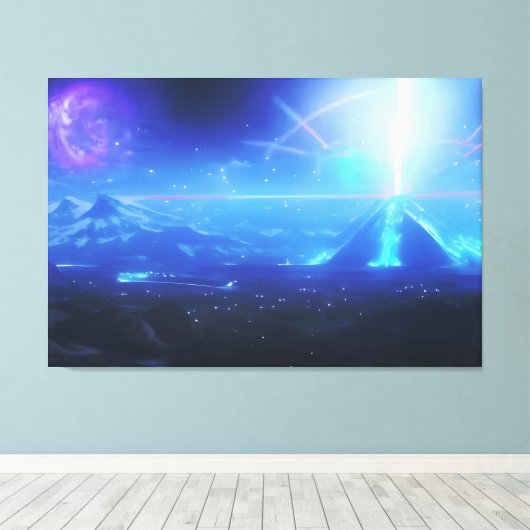 Alien World | Futuristische piramide-stad | Futuri Canvas Afdruk (Insitu (Houten vloer))