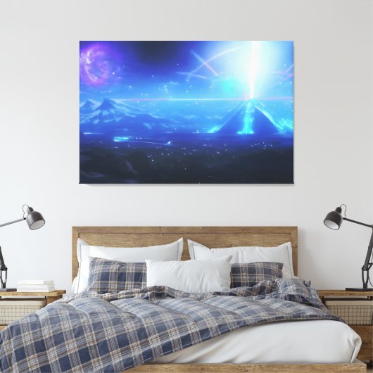 Alien World | Futuristische piramide-stad | Futuri Canvas Afdruk (Insitu (Slaapkamer))