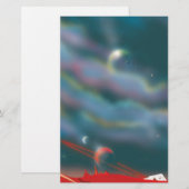 Alien world landschap briefpapier (Voorkant / Achterkant)
