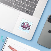Alien World Sticker (Laptop met iPhone)