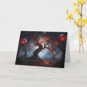 Alien Woud, Gloeiende Rode Bollen "Prettig Hallowe Kaart (Gele Bloem)