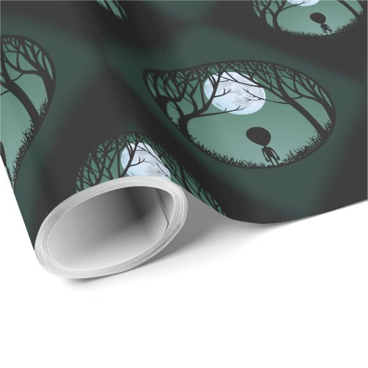Alien Wrapping Paper Cute ET Grey-kerstpapier Cadeaupapier (Rol Hoek)