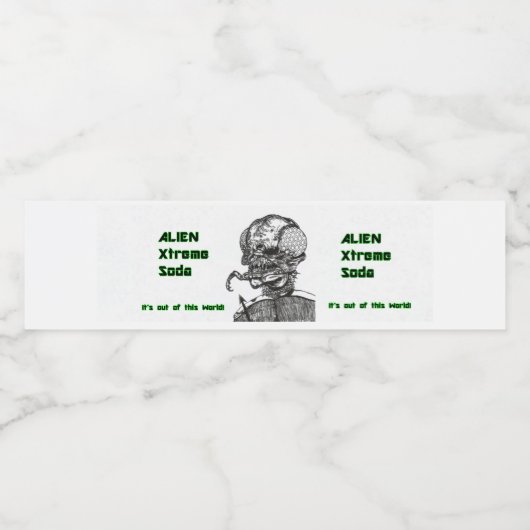 Alien X Soda Waterfles Etiket (Enkel label)