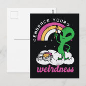 Alien zet je waanzin in de hand briefkaart (Voorkant / Achterkant)