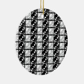 Alien zwart-wit ontwerp keramisch ornament (Rechts)