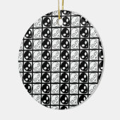 Alien zwart-wit ontwerp keramisch ornament (Links)