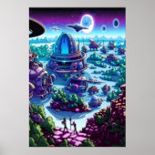 Aliendorp op buitenaardse planeet | AI Art Poster (Voorkant)