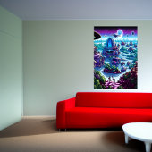 Aliendorp op buitenaardse planeet | AI Art Poster