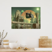 Aliengroene wereld poster (Keuken)