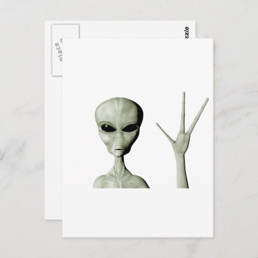 Aliengroet Briefkaart (Voorkant / Achterkant)